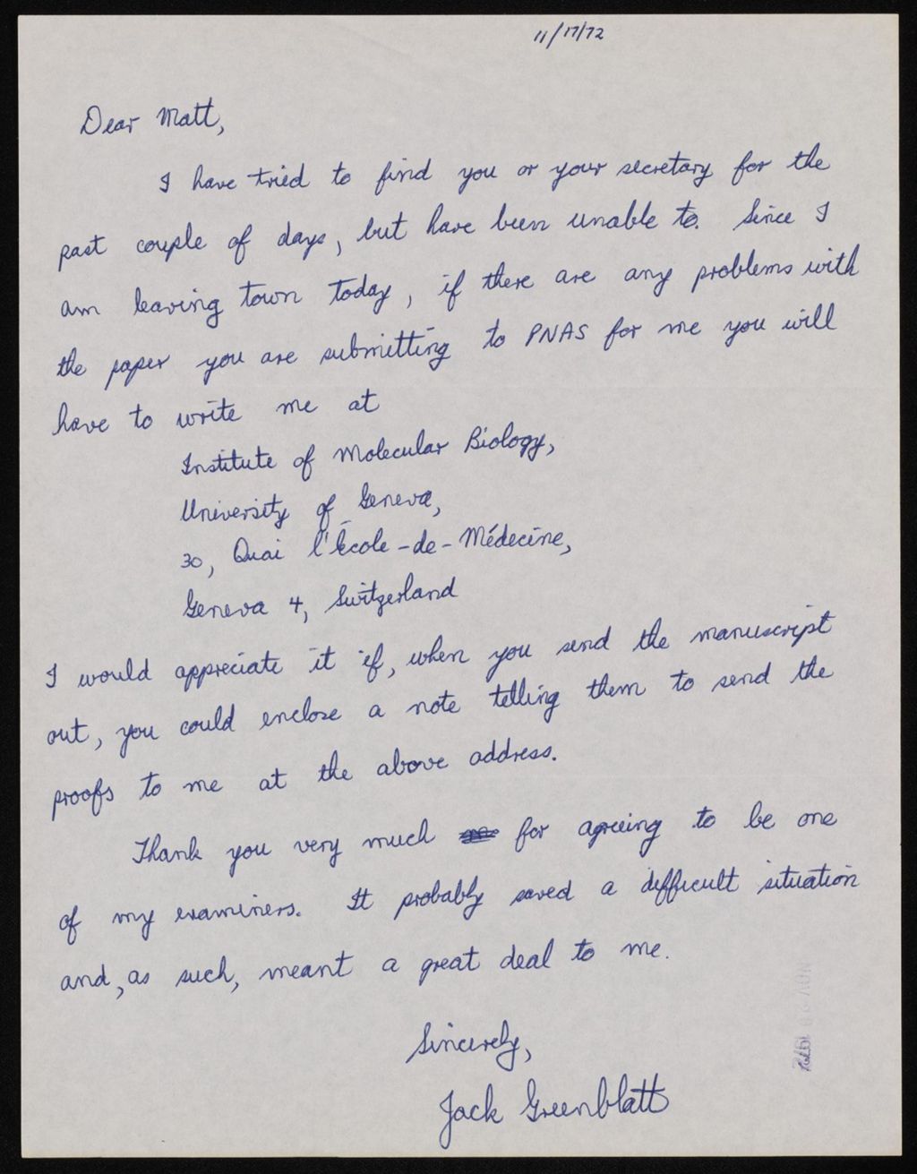 Greenblatt, Jack, 1972