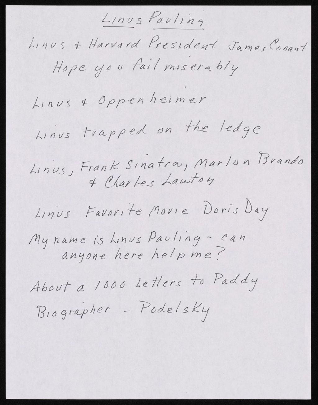 Pauling, Linus (2 of 2), 1951 - 2012