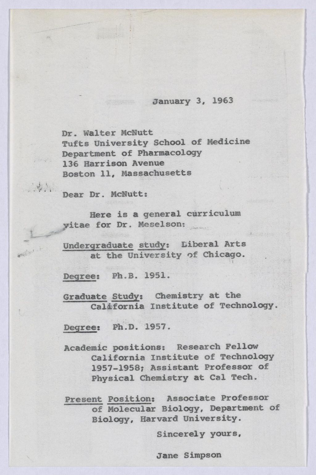 Harvard, 1963