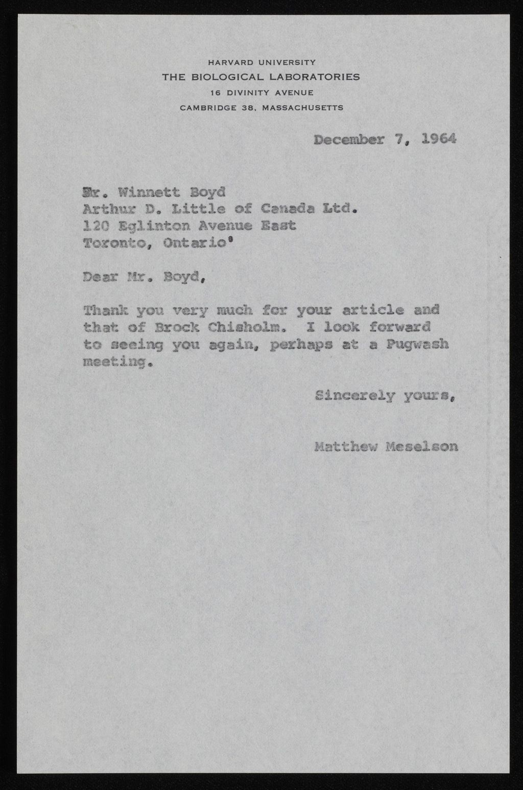 Harvard, 1964