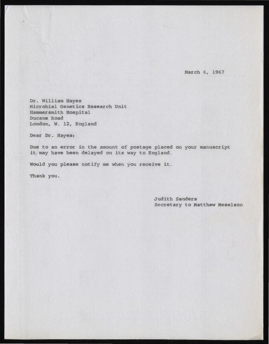 Harvard, 1967