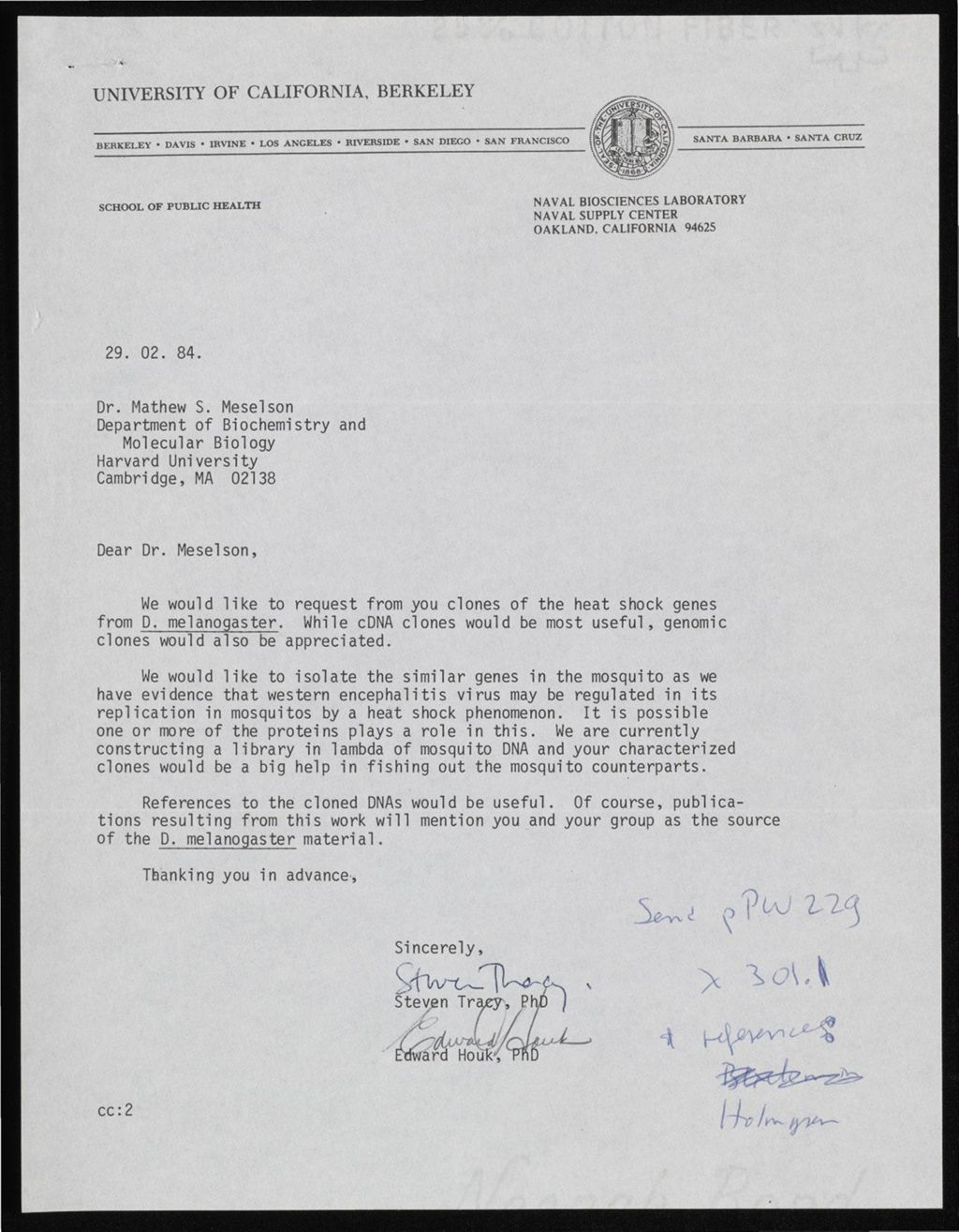 Plasmid Requests (4 of 4), 1977 - 1986