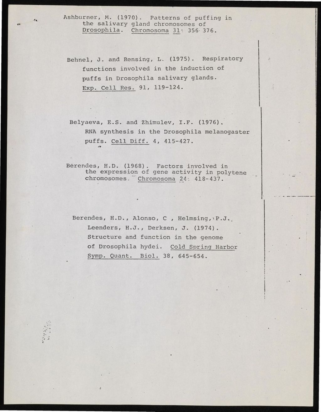 Heat Shock Bibliography, 1979