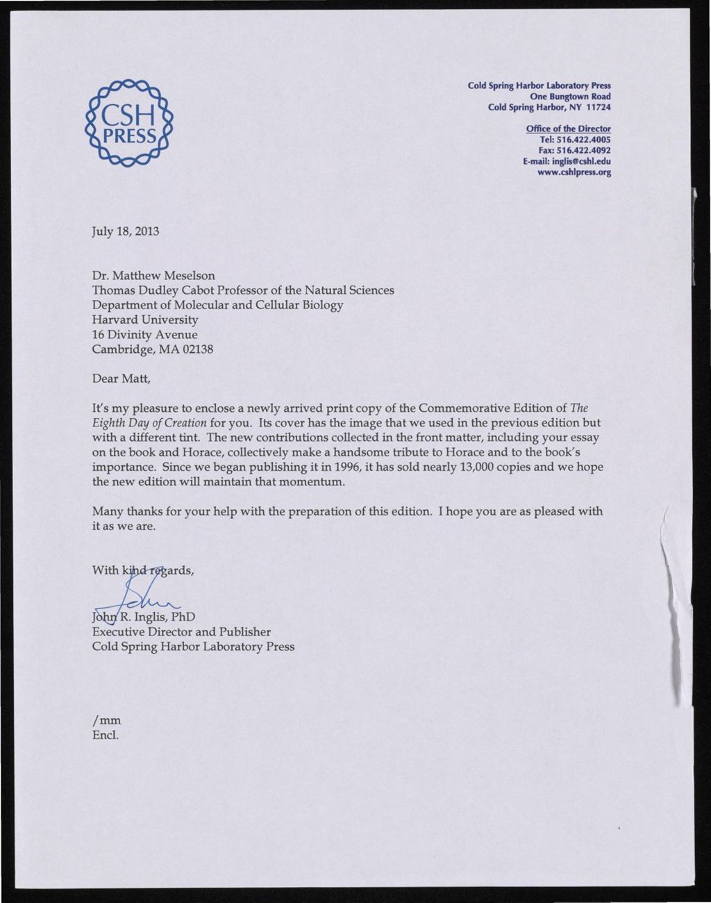 Correspondence, 1993 - 2013
