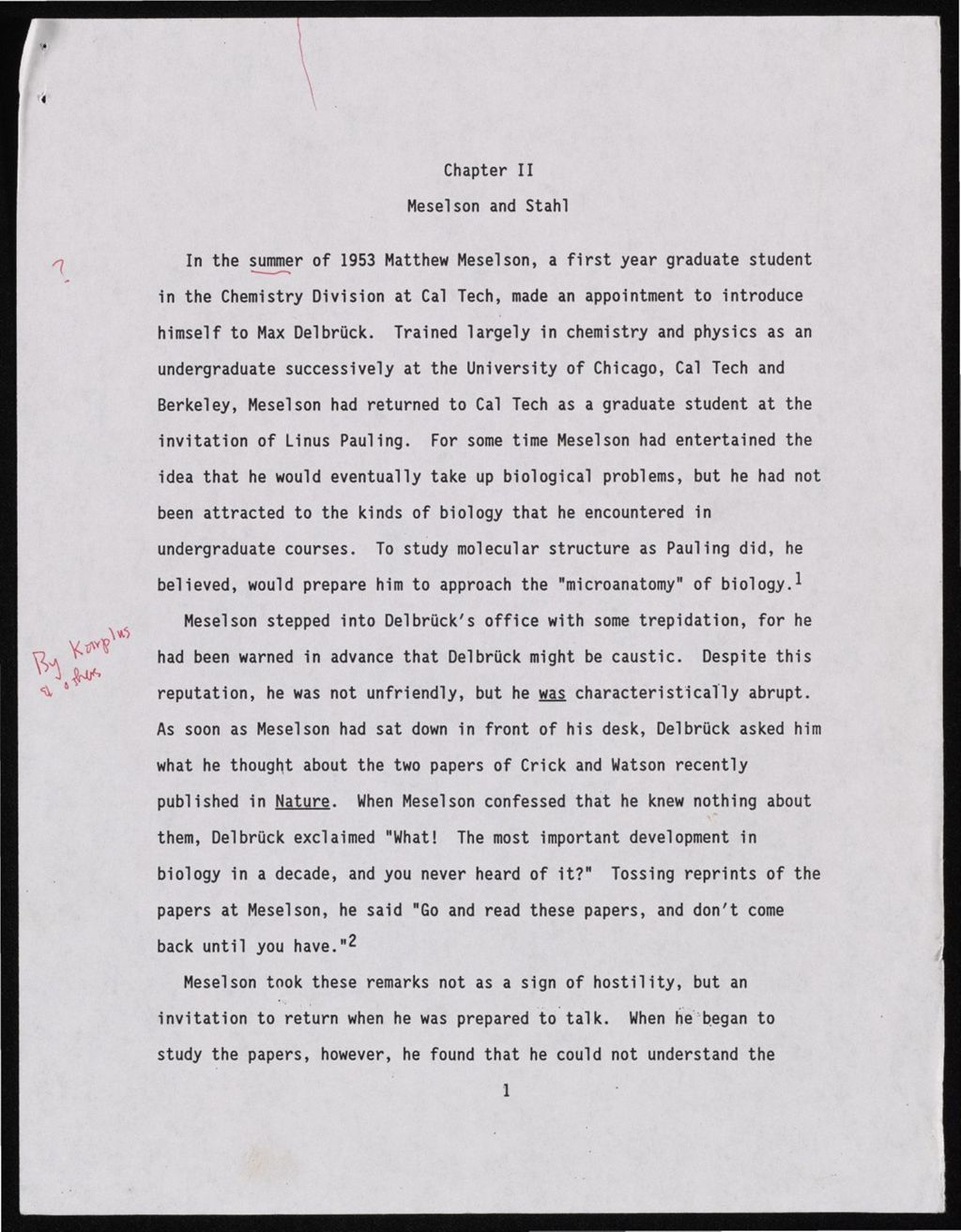 Drafts: Chapter 2-4, 1993 - 1995