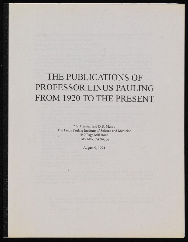 Miniature of Sub-Series III: Pauling, Linus, 1948 - 2012