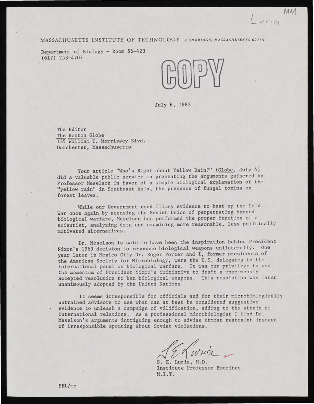 Lectures and Writing, 1983 - 1987