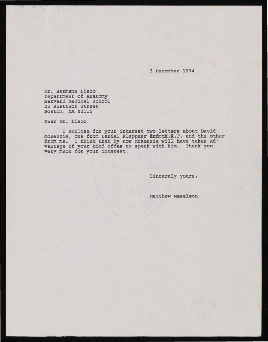 Mckenzie, David, 1974
